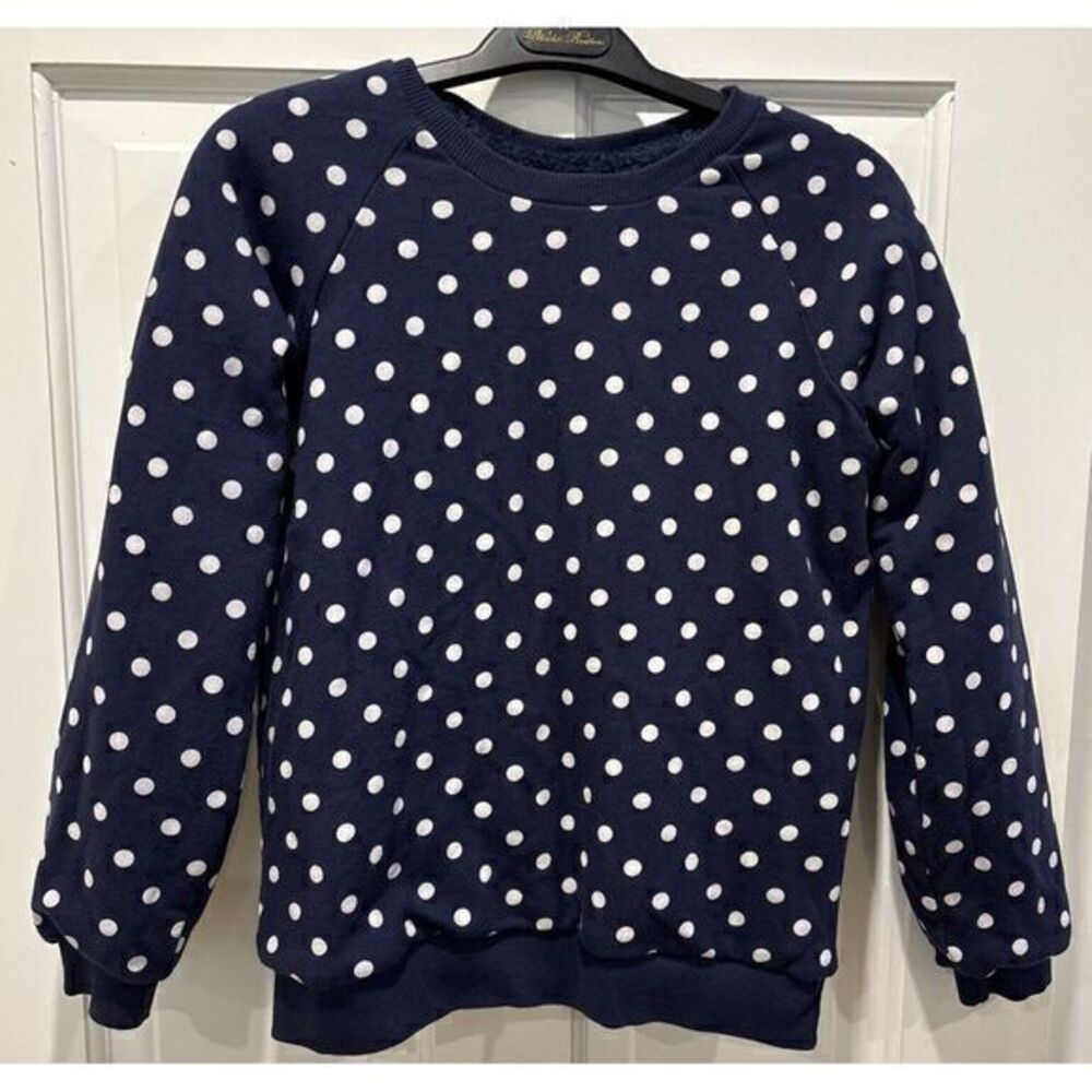 Hanna Andersson marshmallow fleece reversible Blue White Polkadots Size‎ 5-6